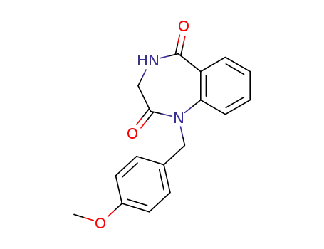 Molecular Structure of 169504-53-4 (3,4-dihydro-1-[(4-methoxyphenyl)methyl]-1H-1,4-Benzodiazepine-2,5-dione)