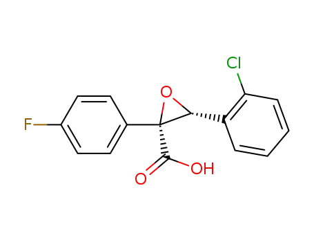 Molecular Structure of 855251-06-8 (Oxiranecarboxylic acid, 3-(2-chlorophenyl)-2-(4-fluorophenyl)-, (2R,3R)-)