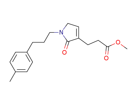 Molecular Structure of 798544-44-2 (1H-Pyrrole-3-propanoic acid,
2,5-dihydro-1-[3-(4-methylphenyl)propyl]-2-oxo-, methyl ester)