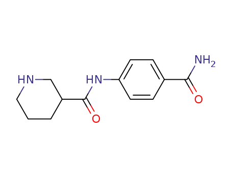 Molecular Structure of 609780-68-9 (PIPERIDINE-3-CARBOXYLIC ACID (4-CARBAMOYL-PHENYL)-AMIDE)