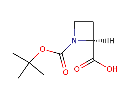 Molecular Structure of 51077-14-6 (1-Boc-L-azetidine-2-carboxylic acid)