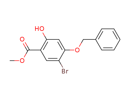 Molecular Structure of 190278-38-7 (Benzoic acid, 5-bromo-2-hydroxy-4-(phenylmethoxy)-, methyl ester)