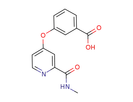 Molecular Structure of 827025-41-2 (BENZOIC ACID, 3-[[2-[(METHYLAMINO)CARBONYL]-4-PYRIDINYL]OXY]-)