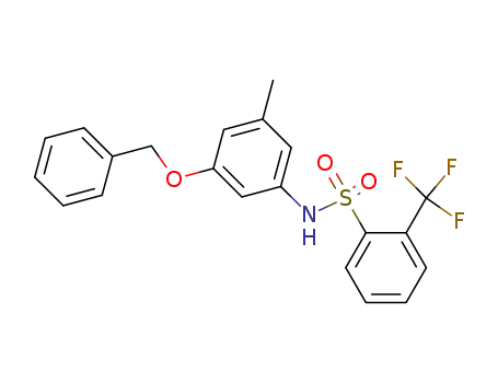 Molecular Structure of 197959-66-3 (3-benzyloxy-5-methyl-1-(2-trifluoromethylphenylsulfonylamino)benzene)