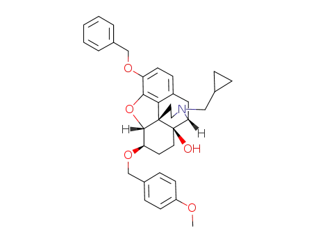 Molecular Structure of 1032280-69-5 (17-cyclopropylmethyl-4,5α-epoxy-3-benzyloxy-6β-(4-methoxybenzyloxy)-14-hydroxymorphinan)