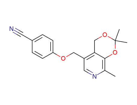 Molecular Structure of 885337-94-0 (4-(2,2,8-trimethyl-4H-[1,3]dioxino[4,5-c]pyridin-5-ylmethoxy)-benzonitrile)