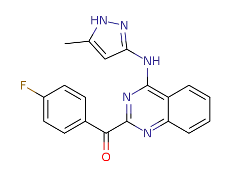 Molecular Structure of 1241914-71-5 ((4-fluorophenyl)(4-(5-methyl-1H-pyrazol-3-ylamino)quinazolin-2-yl)methanone)