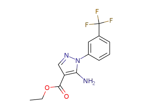 Molecular Structure of 110821-29-9 (5-AMINO-1-[5-(FLUOROMETHYL)PHENYL]-1H-PYRAZOLE-4-CARBOXYLIC ACID ETHYL ESTER)