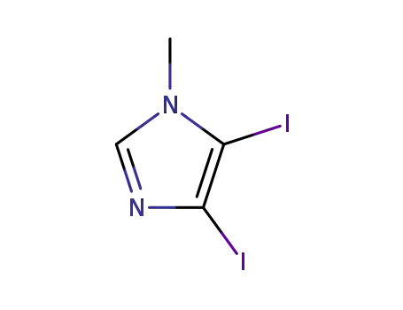 Molecular Structure of 37067-96-2 (4,5-DIIODO-1-METHYL-1H-IMIDAZOLE)