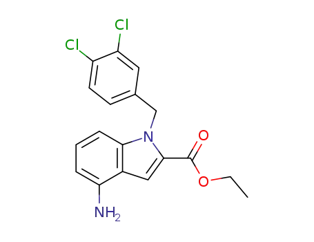 Molecular Structure of 220677-63-4 (ethyl N-(3,4-dichlorobenzyl)-4-aminoindole-2-carboxylate)