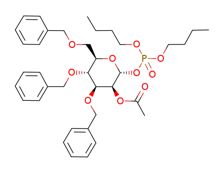Molecular Structure of 604767-74-0 (di-n-butyl (2-O-acetyl-3,4,6-tri-O-benzyl-α-D-mannopyranosyl) phosphate)