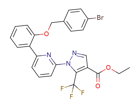 Molecular Structure of 1128268-07-4 (Ethyl 1-(6-{2-[(4-bromobenzyl)oxy]phenyl}pyridin-2-yl)-5-(trifluoromethyl)-1H-pyrazole-4-carboxylate)