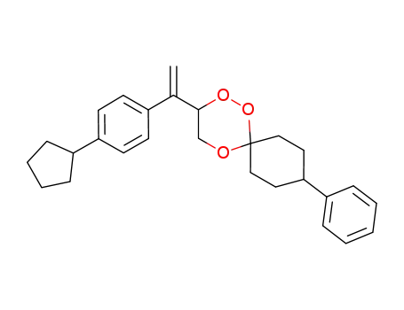 Molecular Structure of 610780-62-6 (1,2,5-Trioxaspiro[5.5]undecane,
3-[1-(4-cyclopentylphenyl)ethenyl]-9-phenyl-)