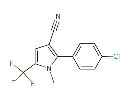 Molecular Structure of 142921-23-1 (2-(4-chlorophenyl)-1-methyl-5-(trifluoromethyl)-1H-pyrrole-3-carbonitrile)
