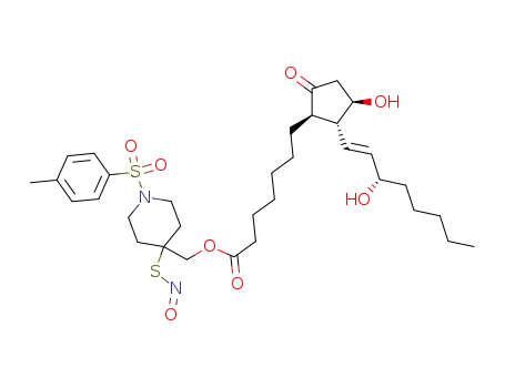 {1-[(4-methylphenyl)sulfonyl]-4-(nitrosothio)-4-piperidyl}methyl 7-[5-((1E)(3S)-3-hydroxyoct-1-enyl)(1R,4R,5R)-4-hydroxy-2-oxocyclopentyl]heptanoate