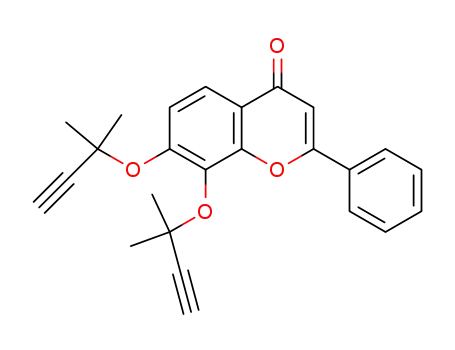 Molecular Structure of 786706-00-1 (7,8-bis-(1,1-dimethyl-prop-2-ynyloxy)-2-phenyl-4H-chromen-4-one)