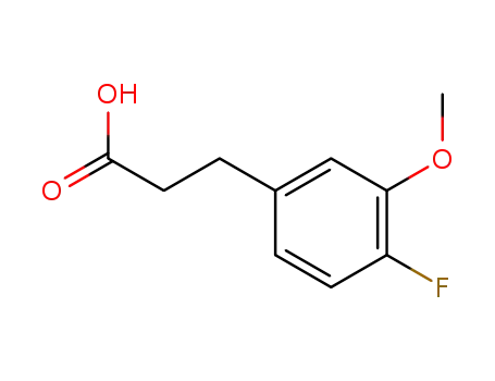 Molecular Structure of 864960-96-3 (3-(4-Fluoro-3-Methoxyphenyl)propionic acid, 96%)