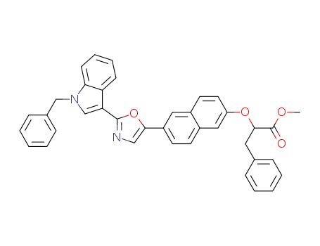 Benzenepropanoic acid,
a-[[6-[2-[1-(phenylmethyl)-1H-indol-3-yl]-5-oxazolyl]-2-naphthalenyl]oxy]-,
methyl ester