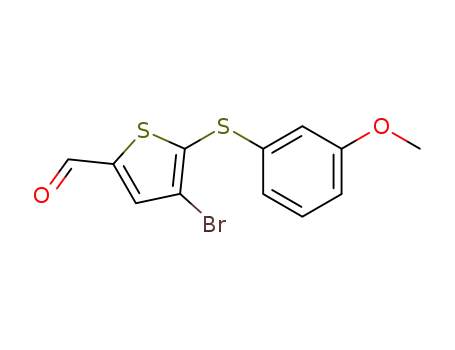 Molecular Structure of 1138032-94-6 (4-bromo-5-[(3-methoxyphenyl)thio]thiophene-2-carbaldehyde)