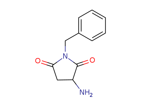 Molecular Structure of 122996-35-4 (2,5-Pyrrolidinedione, 3-amino-1-(phenylmethyl)-)