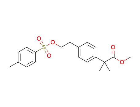 Molecular Structure of 1181267-30-0 (methyl 2-methyl-2-(4-(2-(tosyloxy)ethyl)phenyl)propanoate)
