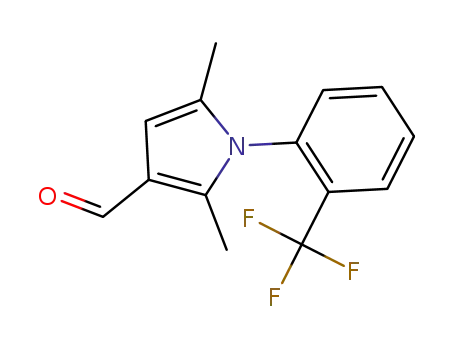 Molecular Structure of 932226-24-9 (2,5-dimethyl-1-[2-(trifluoromethyl)phenyl]-1H-pyrrole-3-carbaldehyde)