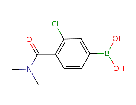 Molecular Structure of 850589-47-8 (3-CHLORO-4-(N,N-DIMETHYLCARBAMOYL)BENZENEBORONIC ACID)