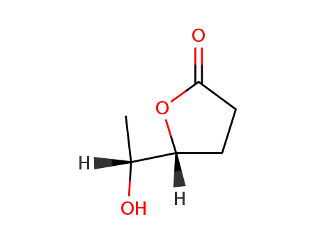 Molecular Structure of 130609-14-2 (2(3H)-Furanone, dihydro-5-[(1R)-1-hydroxyethyl]-, (5R)-)