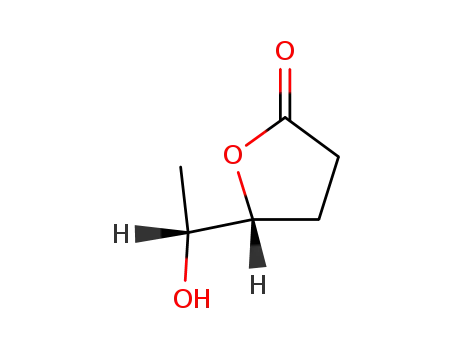 Molecular Structure of 130609-14-2 (2(3H)-Furanone, dihydro-5-[(1R)-1-hydroxyethyl]-, (5R)-)