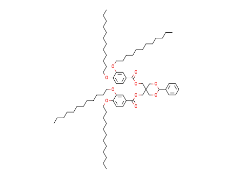 Molecular Structure of 1235584-42-5 ((2-phenyl-1,3-dioxane-5,5-diyl)bis(methylene) bis(3,4-bis(dodecyloxy)benzoate))