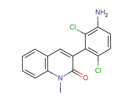 Molecular Structure of 850451-60-4 (2(1H)-Quinolinone, 3-(3-amino-2,6-dichlorophenyl)-1-methyl-)