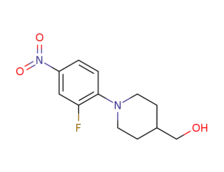 Molecular Structure of 1260805-31-9 ((1-(2-fluoro-4-nitrophenyl)piperidin-4-yl)methanol)
