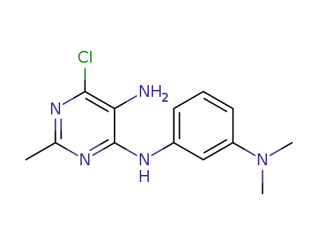 Molecular Structure of 1362239-25-5 (6-chloro-N<sub>4</sub>-[3'-(N',N'-dimethylamino)phenyl]-2-methylpyrimidine-4,5-diamine)