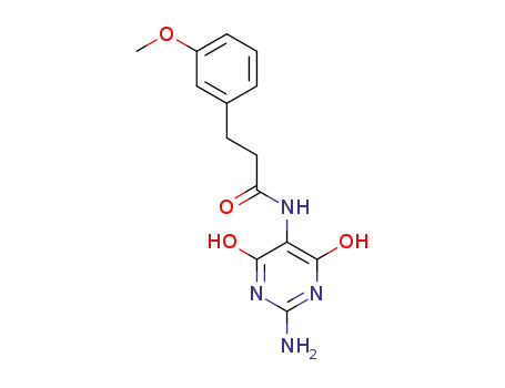 Molecular Structure of 1245319-69-0 (N-(2-amino-4,6-dihydroxypyrimidin-5-yl)-3-(3-methoxyphenyl)propanamide)