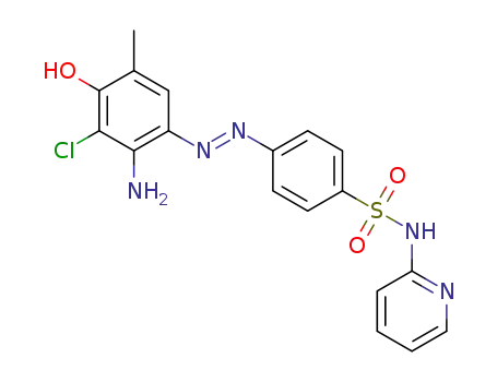 Molecular Structure of 1395084-37-3 ((E)-4-((2-amino-3-chloro-4-hydroxy-5-methylphenyl)diazenyl)-N-(pyridin-2-yl)benzenesulfonamide)