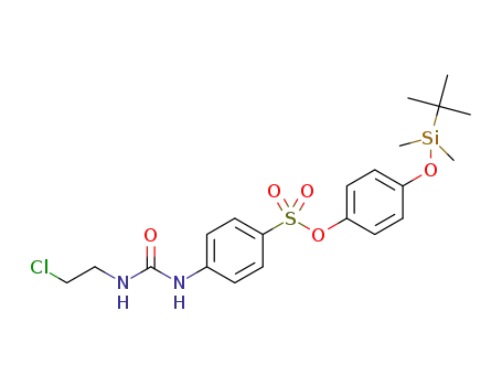 Molecular Structure of 1328953-79-2 (4-(tert-butyldimethylsilyloxy)phenyl 4-[3-(2-chloroethyl)ureido]benzenesulfonate)