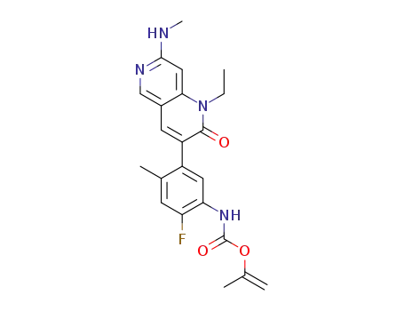 Molecular Structure of 1442470-95-2 (prop-1-en-2-yl (5-(1-ethyl-7-(methylamino)-2-oxo-1,2-dihydro-1,6-naphthyridin-3-yl)-2-fluoro-4-methylphenyl)carbamate)