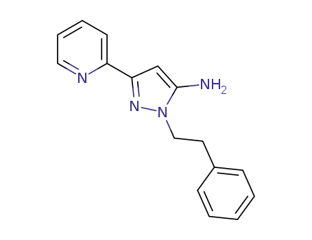 Molecular Structure of 1316122-43-6 (2-phenethyl-5-pyridin-2-yl-2H-pyrazol-3-ylamine)