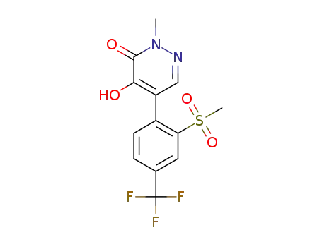 Molecular Structure of 1429870-80-3 (4-hydroxy-2-methyl-5-[2-methylsulfonyl-4-(trifluoromethyl)phenyl]pyridazin-3-one)