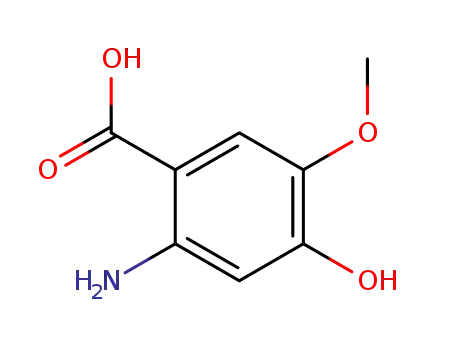 Molecular Structure of 63407-32-9 (2-amino-4-hydroxy-5-methoxybenzoic acid)