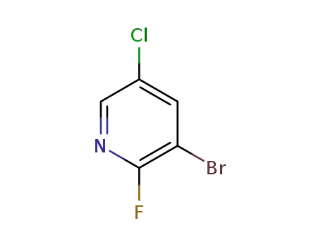 Molecular Structure of 884494-87-5 (3-BROMO-5-CHLORO-2-FLUOROPYRIDINE)