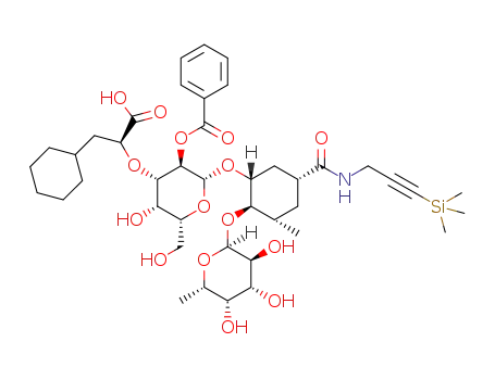 (1R,3R,4R,5S)-3-[2-O-benzoyl-3-O-((1S)-1-carboxy-2-cyclohexylethyl)-(β-D-galactopyranosyl)oxy]-4-[(α-L-fucopyranosyl)oxy]-5-methyl-N-[3-(trimethylsilyl)prop-2-yn-1-yl]cyclohexanecarboxamide