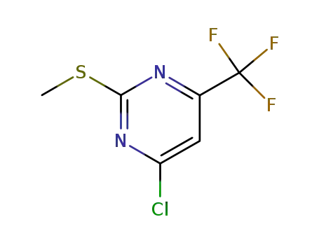 Molecular Structure of 16097-63-5 (4-CHLORO-2-(METHYLSULFANYL)-6-(TRIFLUOROMETHYL)PYRIMIDINE)