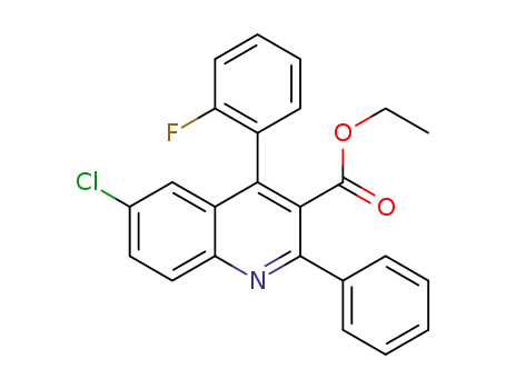 Molecular Structure of 1350934-76-7 (ethyl 6-chloro-4-(2-fluorophenyl)-2-phenylquinoline-3-carboxylate)
