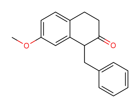 Molecular Structure of 263714-29-0 (1-benzyl-7-methoxy-3,4-dihydronaphthalen-2(1H)-one)