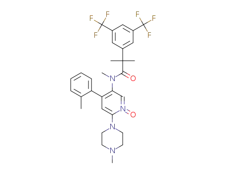 5-(2-(3,5-bis(trifluoromethyl)phenyl)-N,2-dimethylpropanamido)-2-(4-methylpiperazin-1-yl)-4-(o-tolyl)pyridine-1-oxide