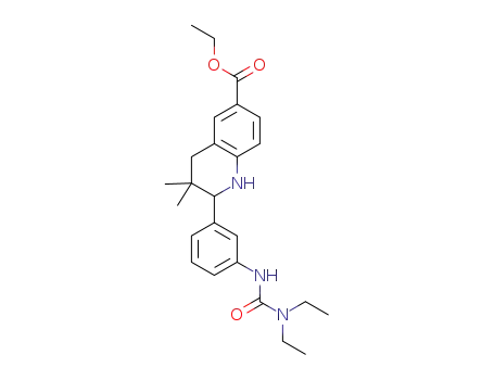 Molecular Structure of 1343454-71-6 (2-[3-(3,3-diethyl-ureido)-phenyl]-3,3-dimethyl-1,2,3,4-tetrahydro-quinoline-6-carboxylic acid ethyl ester)
