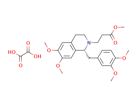 Molecular Structure of 1075726-76-9 ((1R)-1-[(3,4-dimethoxyphenyl)-methyl]-1,2,3,4-tetrahydro-6,7-dimethoxy-2-methoxycarbonylethyl-isoquinoline oxalate)