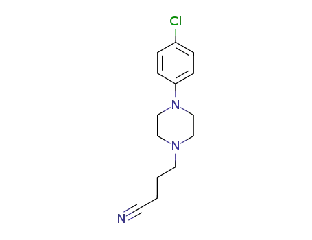 Molecular Structure of 92378-57-9 (1-Piperazinebutanenitrile, 4-(4-chlorophenyl)-)