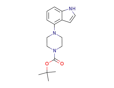 Molecular Structure of 252978-89-5 (4-(1H-INDOL-4-YL)-PIPERAZINE-1-CARBOXYLIC ACID TERT-BUTYL ESTER)
